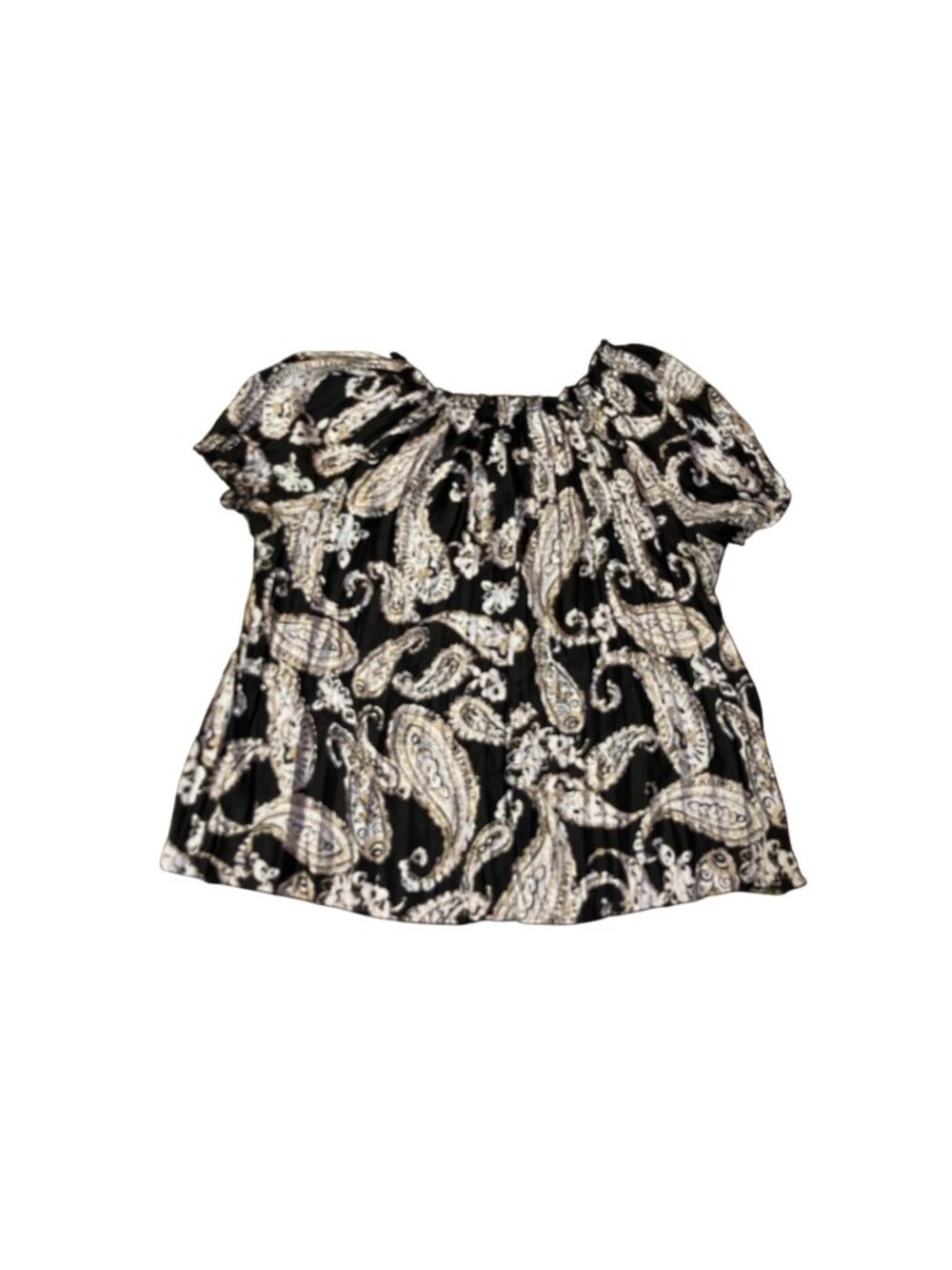 Croft & Barrow Black Paisley Peasant Top Womens XL Used - Picture 4 of 13